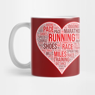 Running Heart Red Mug